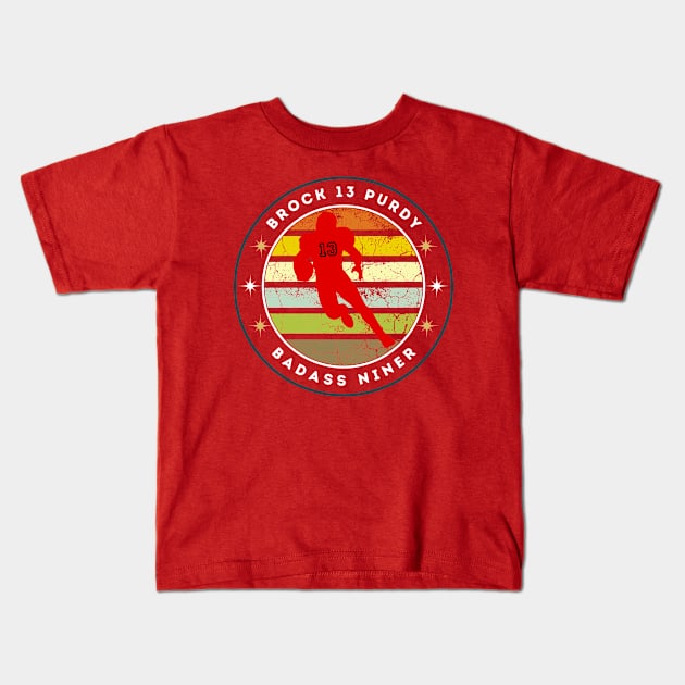 RETRO PURDY BADASS NINER Kids T-Shirt by Lolane